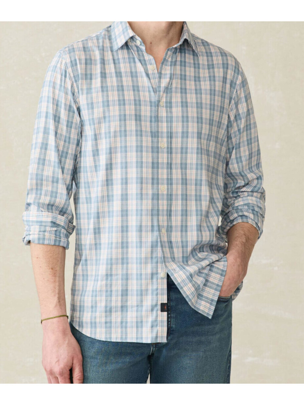 Faherty Movement Shirt Cloud Lake Plaid - Men's Medium